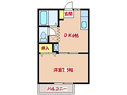 シェスタ翔 1DKの間取図画像