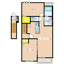 ファミーユ1 2LDKの間取図画像