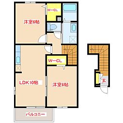 禅2 2LDKの間取図画像