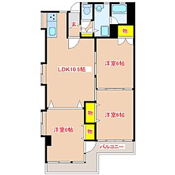 エスタシオン 3LDKの間取図画像