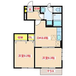 スマイル・K 2DKの間取図画像