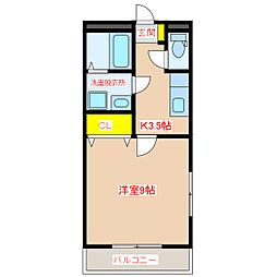 パルコM&Y 1Kの間取図画像