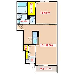 エクセレント　Ｎ−VI 1階1LDKの間取り