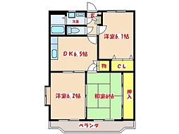 ユーミー桜 3DKの間取図画像