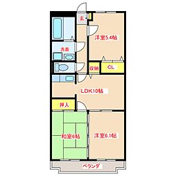 グリーングラス 3LDKの間取図画像