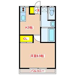 コーポサカエシングルハウス2 1DKの間取図画像