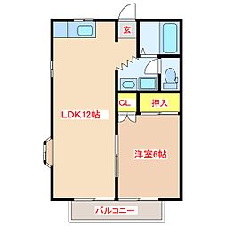 フレンズK 1LDKの間取図画像