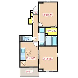 サンクレイン 2DKの間取図画像