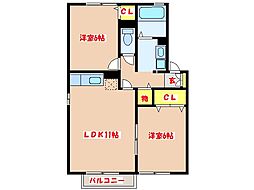 セリシア 2LDKの間取図画像
