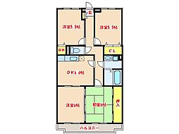 エクセレント朝日 4DKの間取図画像