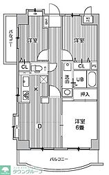 リレント谷塚 2LDKの間取図画像
