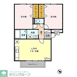 グランフェルム 2LDKの間取図画像
