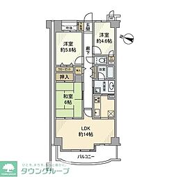 エクレール草加 3LDKの間取図画像