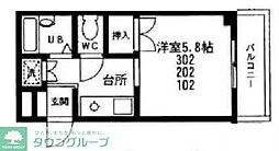 モデーロ花栗 1Kの間取図画像