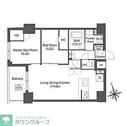 コンフォリア日暮里 2LDKの間取図画像