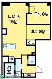 オープンブルーム尾久 2LDKの間取図画像