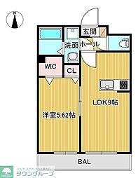 メゾン・ココ草加 1LDKの間取図画像