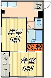 瀬崎ハイツ 2Kの間取図画像