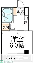 ハイクレストエビハラNO3 1Kの間取図画像