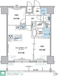 プラネソシエ西新井 2LDKの間取図画像