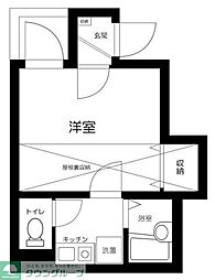 エマノンフラット扇大橋 1Kの間取図画像