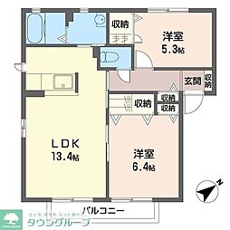 エモシオンB 2LDKの間取図画像