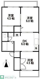 サンハイム西新井 3DKの間取図画像