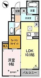 サンセレーナ 1LDKの間取図画像