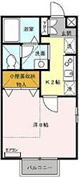 ルミエール 1Kの間取図画像