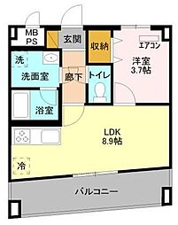 アレグリア柏屋 1LDKの間取図画像