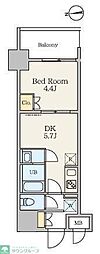Alivis五反野 1DKの間取図画像