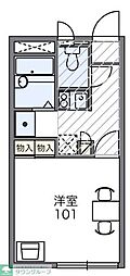 レオパレスアドバンテージ 1Kの間取図画像