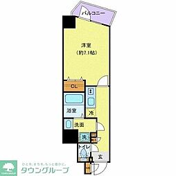 プレール・ドゥーク西新井2 1Kの間取図画像