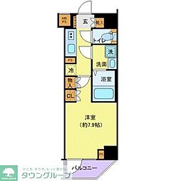 CREVISTA綾瀬2 1Kの間取図画像