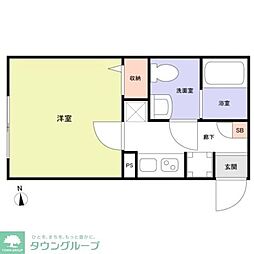 (仮称)草加市瀬崎新築アパート 1Kの間取図画像