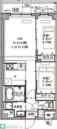 GENOVIA六町 2LDKの間取図画像
