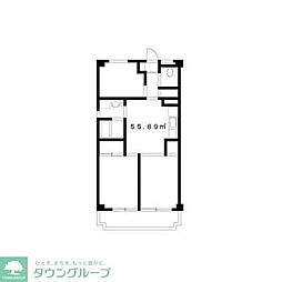 綾東ヴィレッジ壱番館 3DKの間取図画像