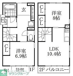 The Orchard Yahata A棟 2LDKの間取図画像