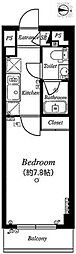 RisingPlace西新井 1Kの間取図画像