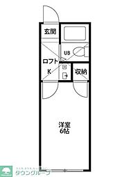 M&Kハイツ 1Kの間取図画像
