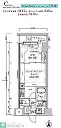 足立区東和2丁目マンション 1LDKの間取図画像