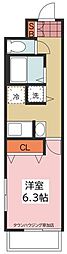 リーブルファイン獨協大学前2号棟 1Kの間取図画像