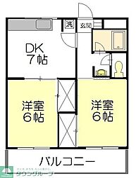STハイツ2 2DKの間取図画像