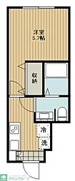 レベアス北千住 1Kの間取図画像