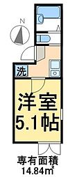 メゾンさくら亀有 1Kの間取図画像