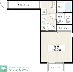 ミレニア草加住吉 1Kの間取図画像