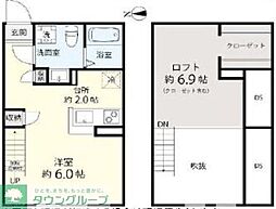 プリマルージュ草加 ワンルームの間取図画像