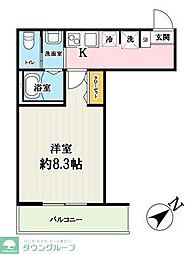 (仮称)キャメル草加谷塚2丁目A棟 1Kの間取図画像