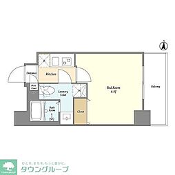 アルファコート蕨7 1Kの間取図画像