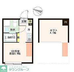 ザマリスコート金町 ワンルームの間取図画像